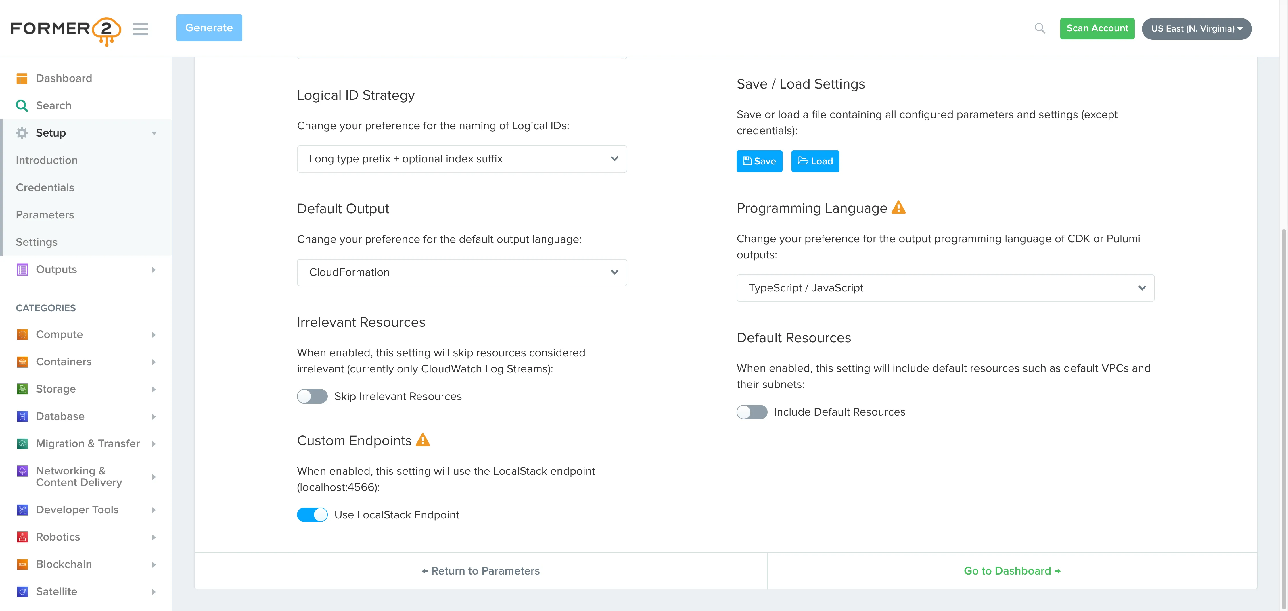 Set LocalStack as a Custom endpoint