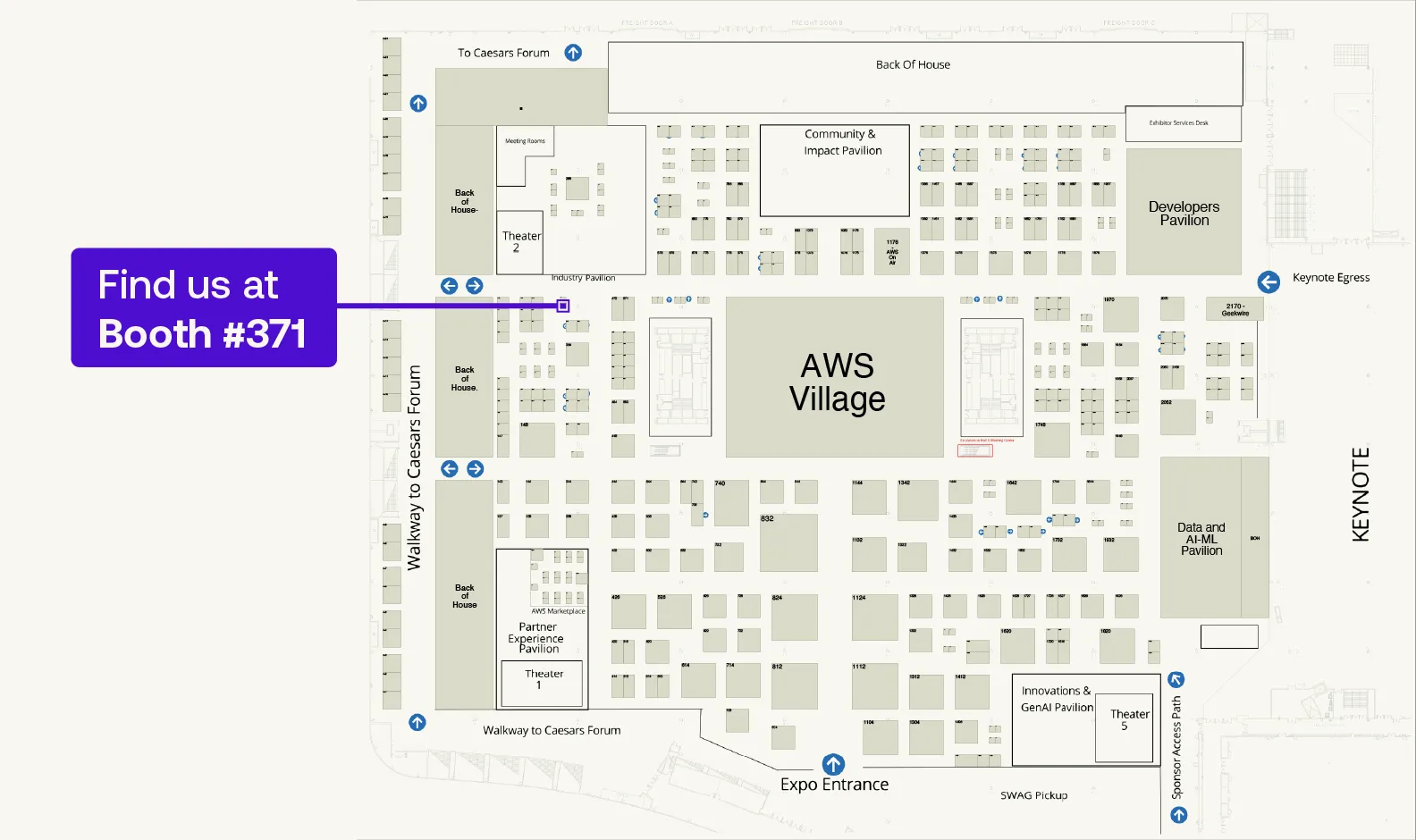 Map of LocalStack booth at re:Invent