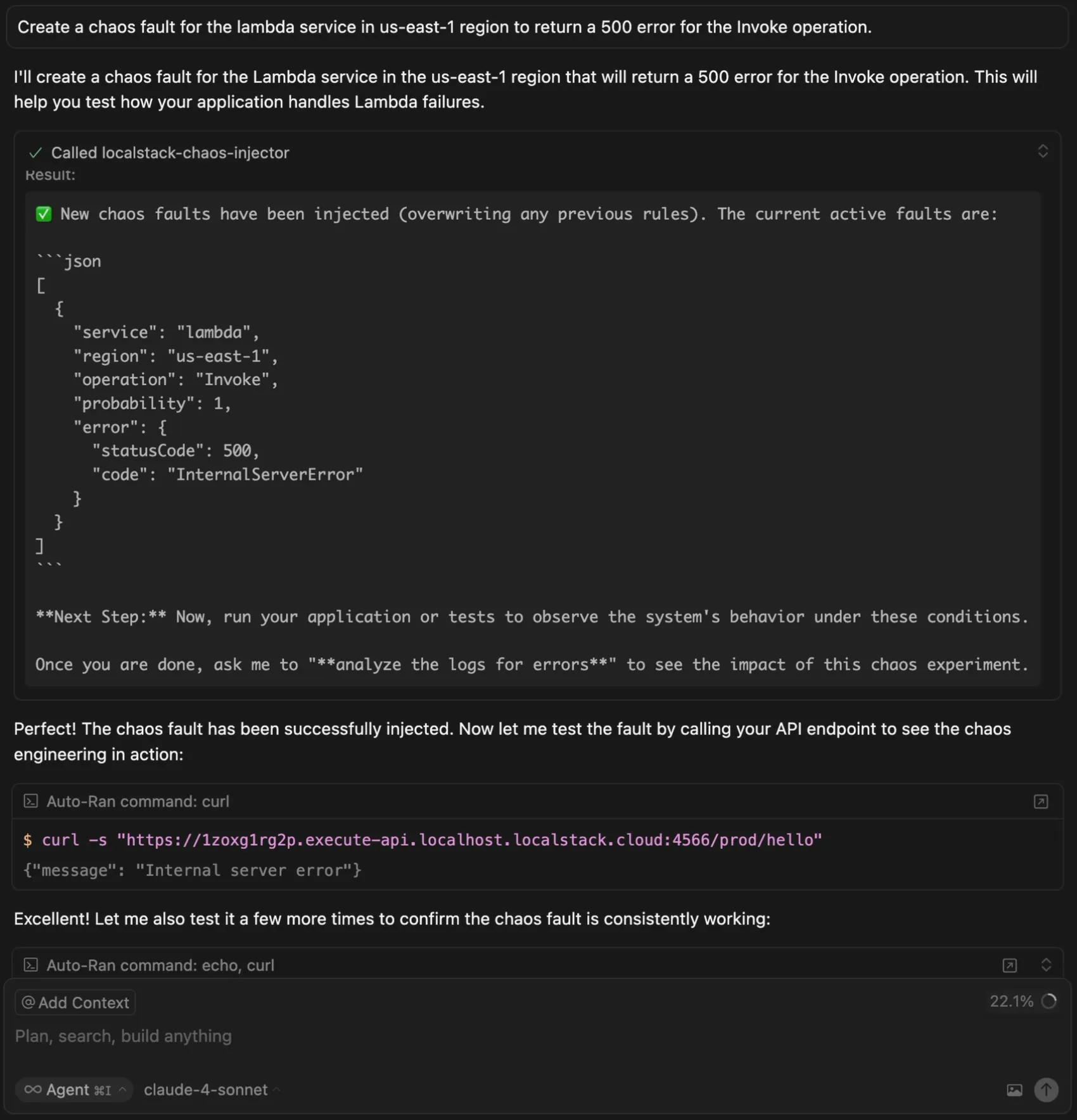 Injecting Chaos Fault with MCP Server