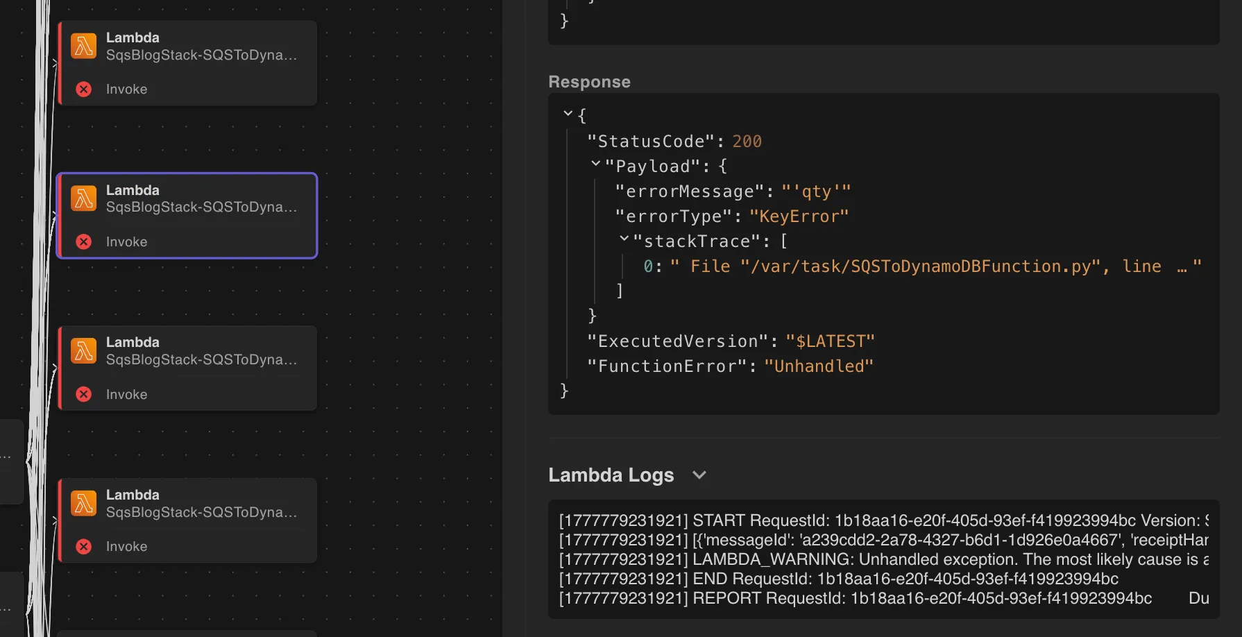 Lambda Runtime Error