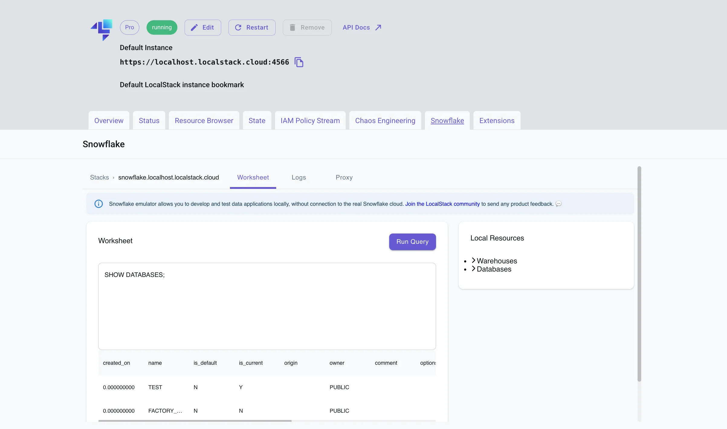 Snowflake User Interface on Web Application