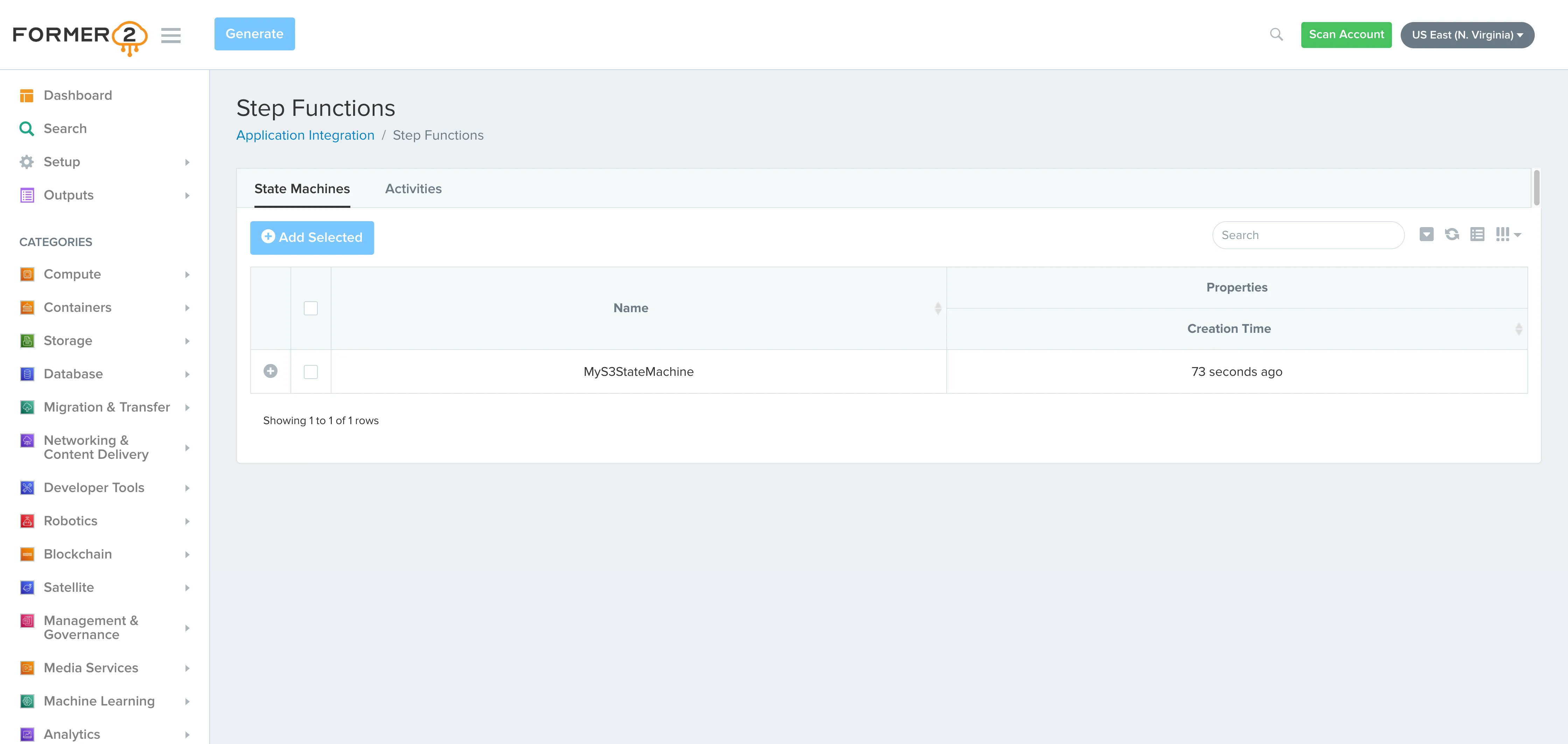 Selecting Step Functions state machine