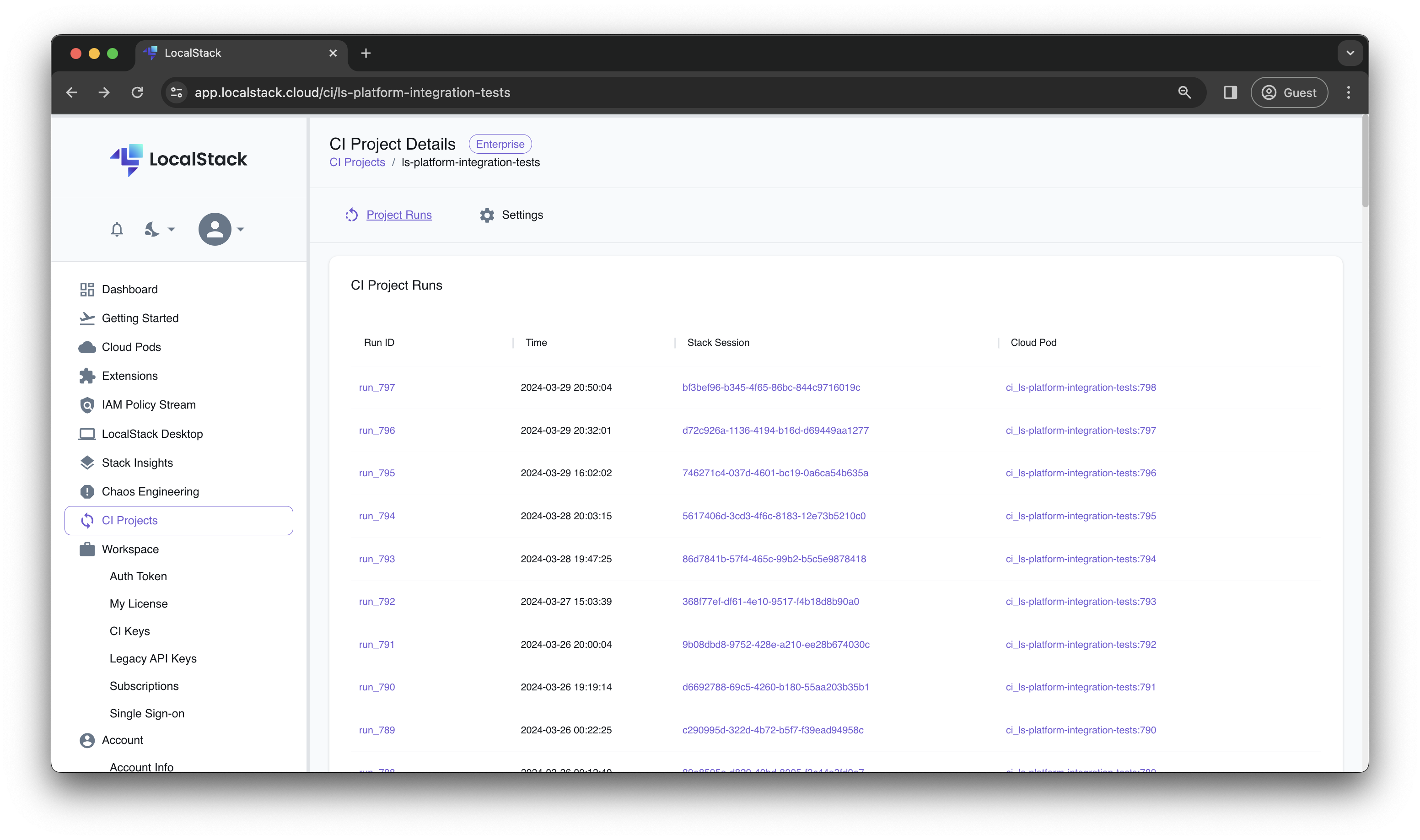 LocalStack CI Analytics