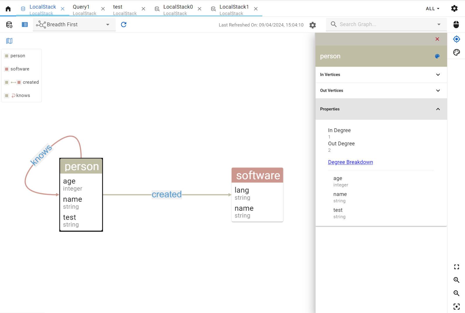 Graph data schema in gdotv