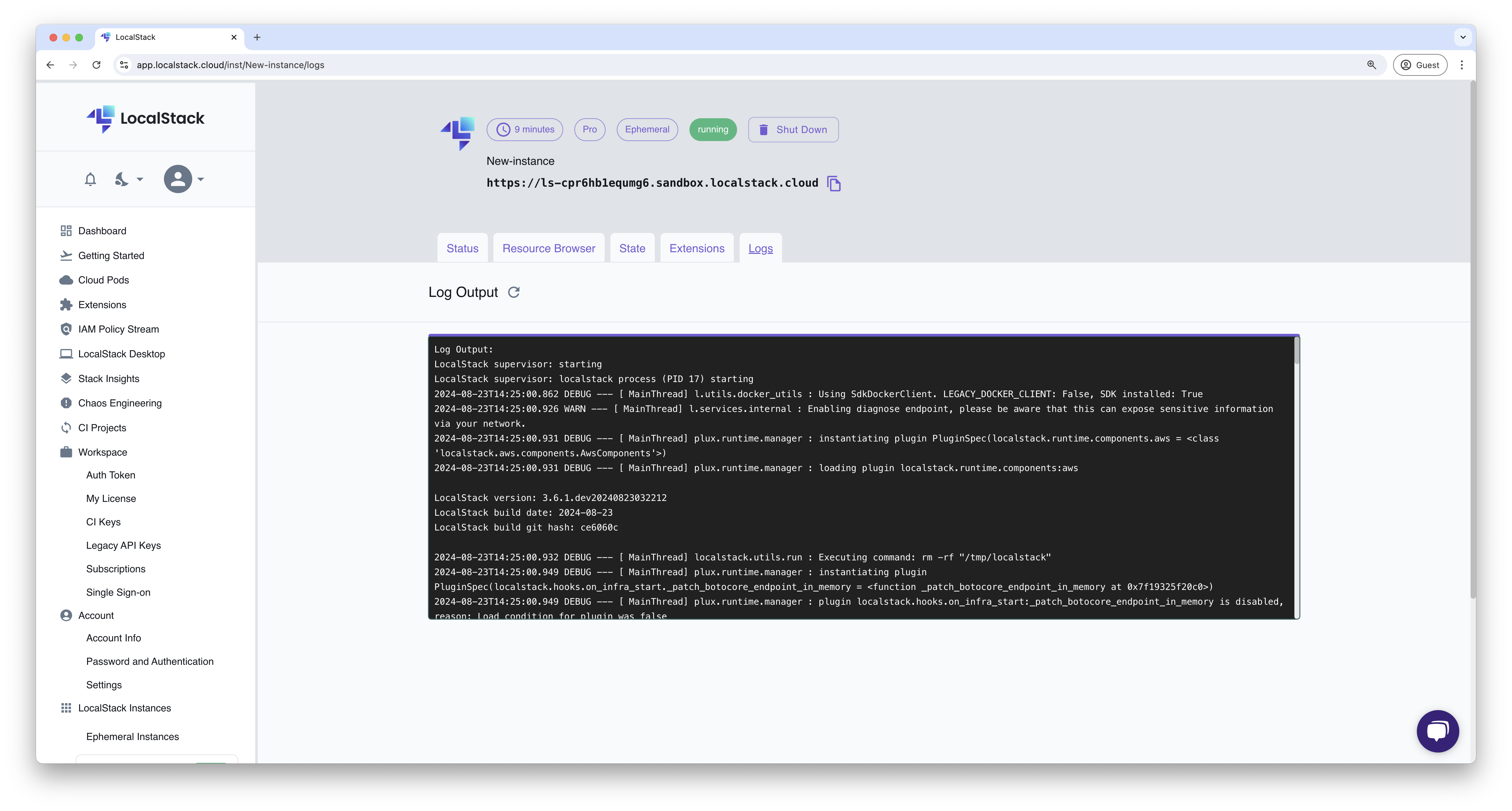 Fetching logs for Ephemeral Instances